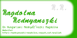 magdolna mednyanszki business card